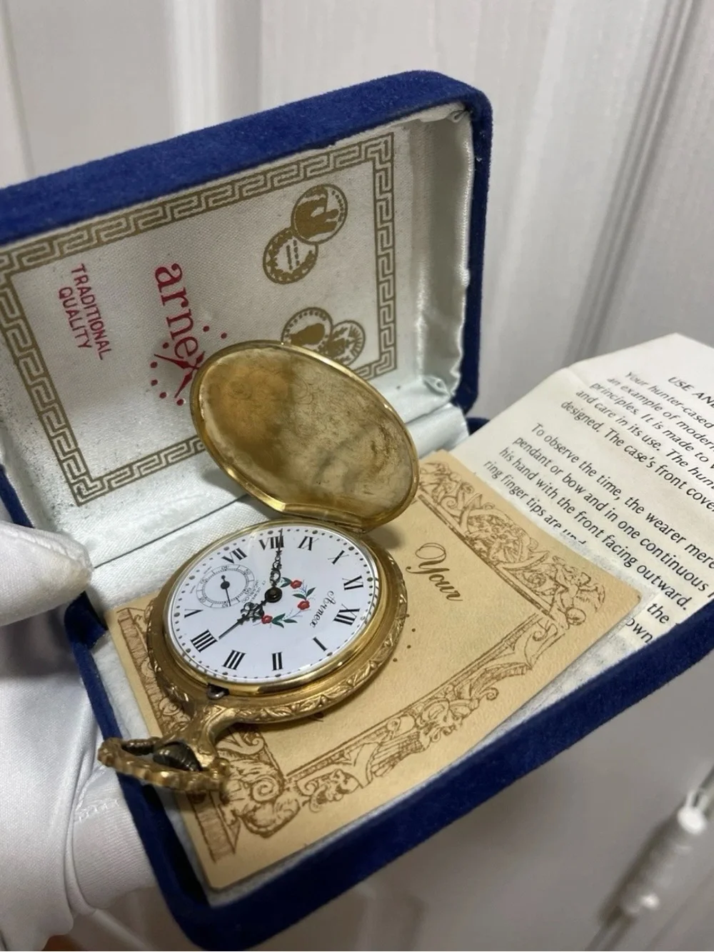 Pocket Watch Arnex Swiss Made. Incabloc 17 Hunter Deer Mechanical Wind